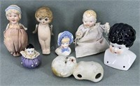 Porcelain Heads, Pin Cushion Dolls, Boy Doll