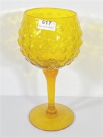 Vintage Amber Tall Goblet Vase