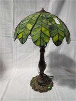 CAST BASE SLAG GLASS LAMP 25"