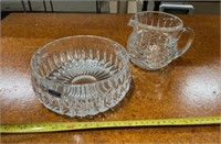 Pair of beautiful crystal pieces - long bowl is G