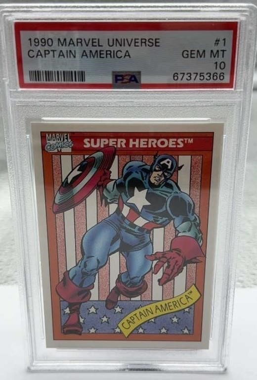 1990 marvel universe Captain America mint 10