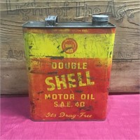 Shell Double 40 Motor Oil Imperial Gallon Tin