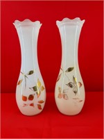 Vintage White Floral Bud Vases