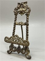 Ornate Brass Stand w/Doves: Plate, Book