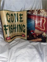 1998 vintage Miller High life Gone fishing adverti