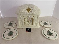Spode Coasters & Partylite Nativity Candle Holder