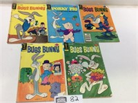 Lot of 5 Gold Key Bugs Bunny Vintage Comic Books