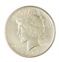 A 2nd EF 1921 Peace Dollar