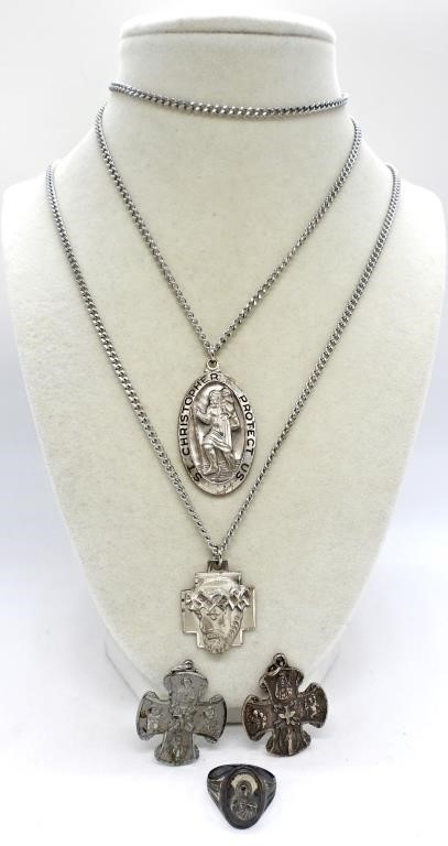 4 CHRISTIAN RELIGIOUS STERLING PIECES