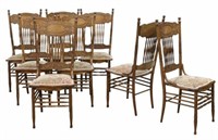 (8) AMERICAN OAK PRESSBACK DINING CHAIRS