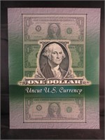 Uncut US Currency - Four $1 Bills