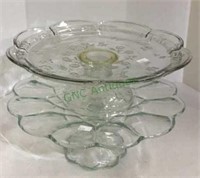 Pedestal glass cake plate lot of two - larger is