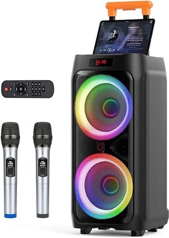 JYX Karaoke Machine with 2 Wireless Microphones