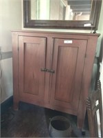 Primitive Red Painted 2-Door Cupboard