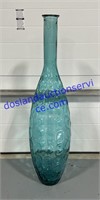 Large Blue Glass Vase, 40” Tall
