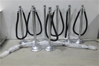 Eight Velvet Stanchion Rope Stands