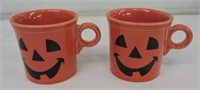 Fiesta Post 86 Happy Pumpkin lot of 2 mugs