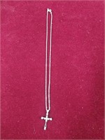 1" cross pendant with 17" chain necklace,