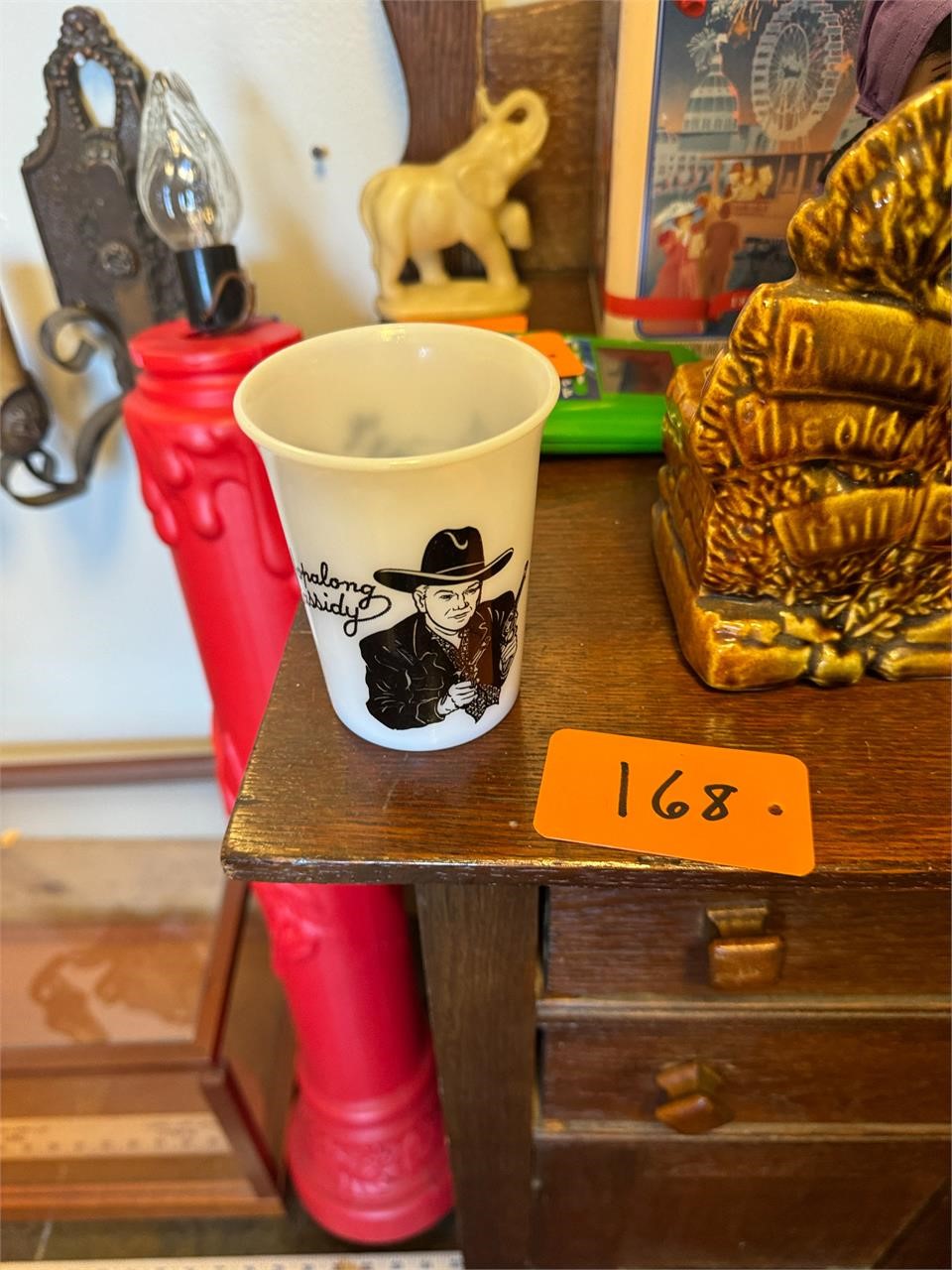 Vintage Hopalong Cassady Milk Glass Cup