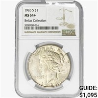 1926-S Silver Peace Dollar NGC MS64+ Bellas COLL.