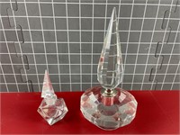 FACETED CRYSTAL PERFUME BOTTLES