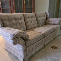 Pristine Custom Crafted Plaid Sofa