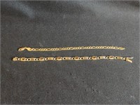 (2) 14 KT - 7 INCHES GOLD BRACELETS