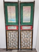 Carved & painted Asian panels wall decor