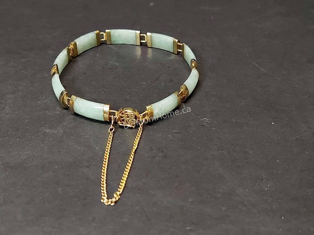 10KT GOLD & JADE BRACELET