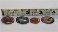 (4) Oval Polished Stone Cabochons