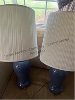 Matching set of blue lamps