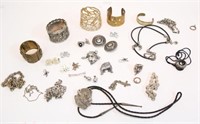 Costume Jewelry, Large Group of Mixed Metal Items