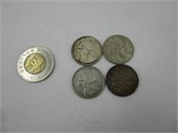 4 x 0.25$ Canada silver