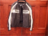 Triumph two-tone leather riding jacket with