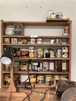 Wood Shelf with Various Paints and Stains