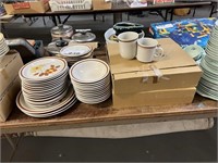 LRG LOT OF PLATES, CUPS AND MORE