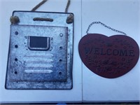 METAL LETTER CATCHER AND WELCOME SIGN