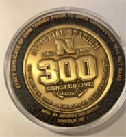 Nebraska Football 300th Sellout Medallion