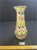 Heavy Featherpull Art Glass Vase