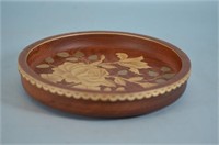 Inlaid Wood Floral Design Tray from Colombia