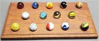 14 - 1" Shooter Marbles w/ Display Stand