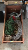 Toy box with Christmas decorations
