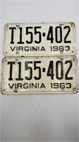 PAIR Virginia license plates (1963)