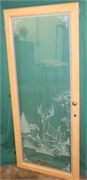 Etched Gun Cabinet Door (Deer) 22" x 51.5"