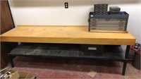 wooden work table 8ft x 24"w 31h w/drawer