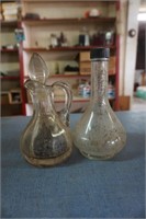 2 Vintage Oil+Vinger Bottles