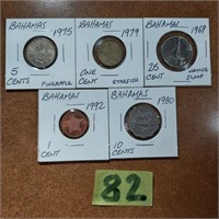 5 Bahamas coins