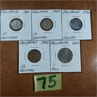 5 Philippine coins