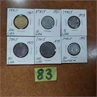 6 Italy coins