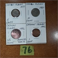 4 Caymen Island coins